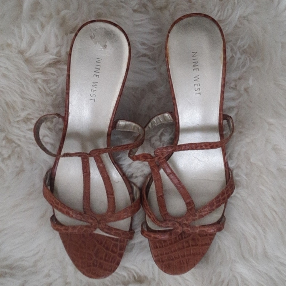 Nine West Leather Upper Balance Man Made in Brown Size 8 1/2